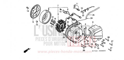 PANNEAU CARTER-MOTEUR G./ GENERATRICE NSR125RL de 1990